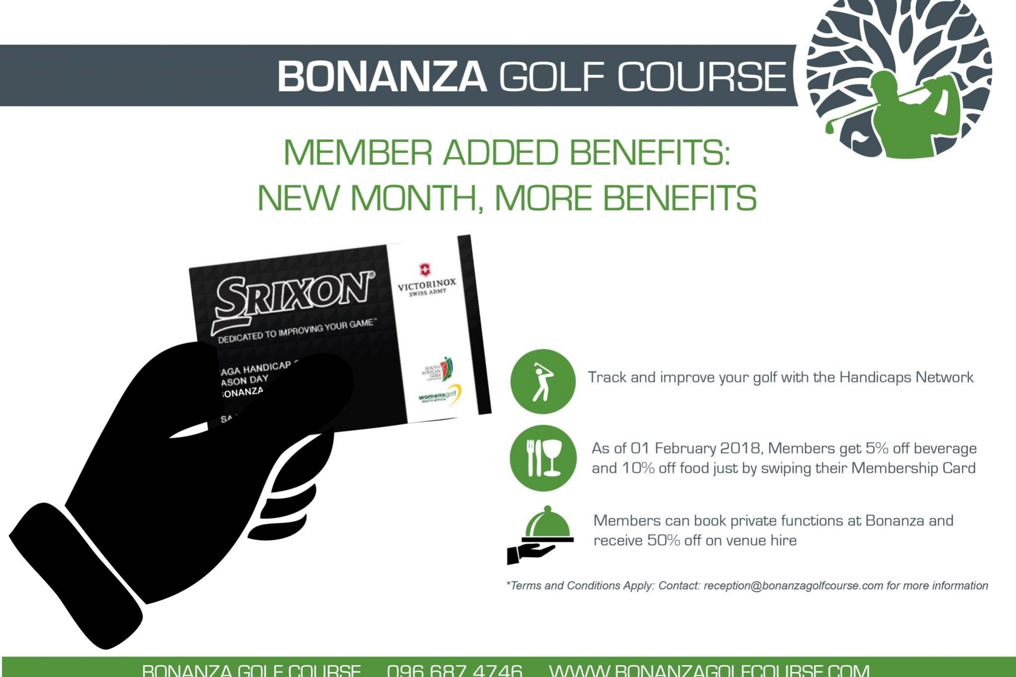 FEB-18 – BENEFITS New month, MORE benefits. more reasons to join and become a Bonanza Member, membership, bonanza golf course, zambia, lusaka